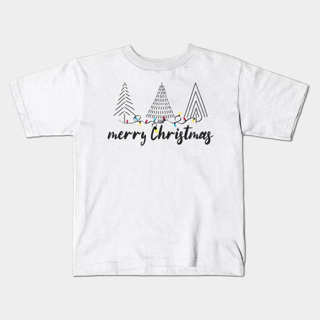 merry christmas Tree light Kids T-Shirt by EvetStyles